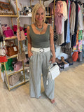 Stripy Wide Leg Trousers