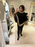 Nic Fur Trim Poncho