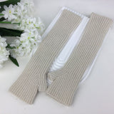 Ribbed Fingerless Long Gloves