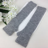 Ribbed Fingerless Long Gloves