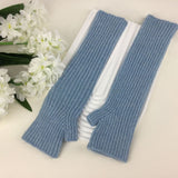 Ribbed Fingerless Long Gloves