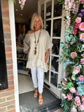 Cheesecloth Oversized  Frill Top