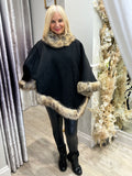 Nic Fur Trim Poncho